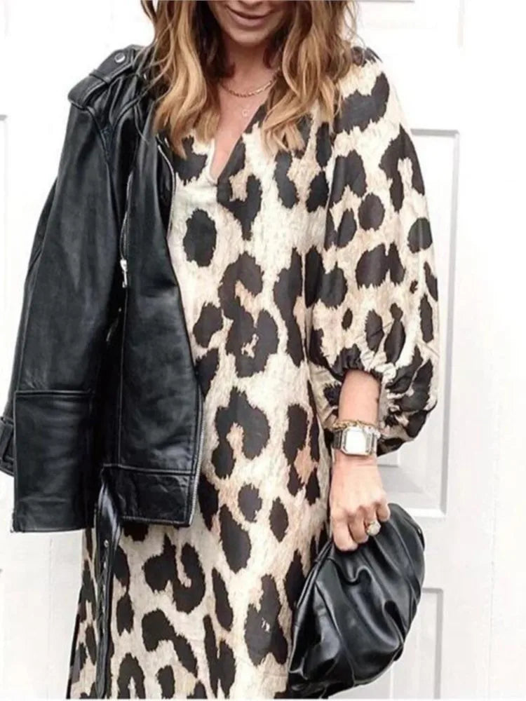 Lisa™ - kjole med leopardprint